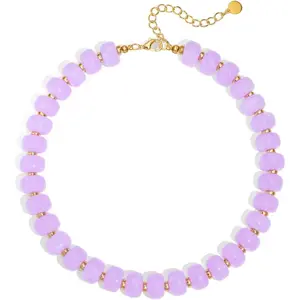 Colorful Beaded Necklace for Women   Beads Choker Necklaces Boho Statement Chunky Necklace Summer Vacation