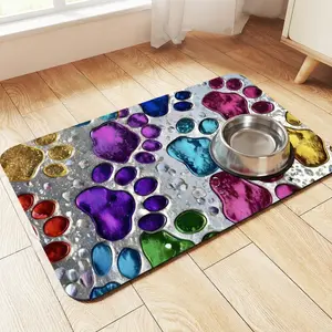 Waterproof Pet Feeding Mat, Easy Clean Quick Dry Absorbent Diatomaceous Earth Non-Slip Splash Proof Pad, Ideal for Dogs Cats Hardwood Carpet
