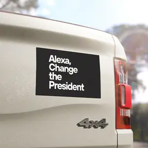 Funny Political Car Magnet, Alexa Change The President, Sarcastic Political Statement, Bold Anti-Trump Bumper Sticker, Anti Government