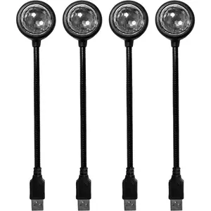 USB  Night Light Projector, Portable  Roof Sound Activated Atmosphere Lamp, Adjustable Auto Interior Atmosphere Decorative Light for , Bedroom, Ceiling, Party (4 PCS)