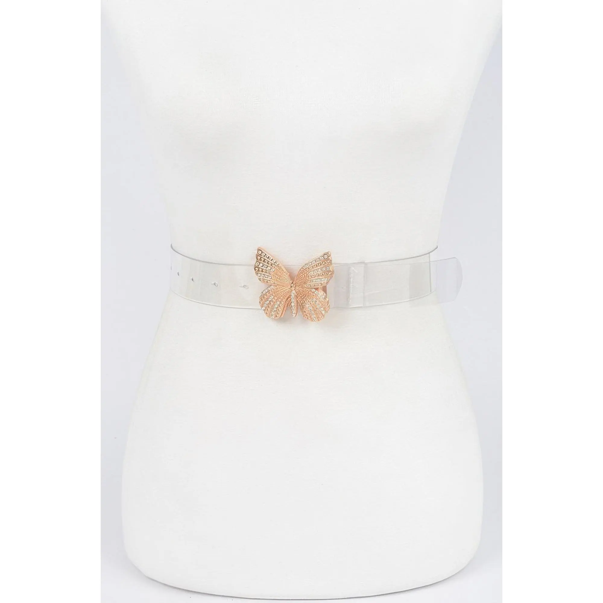 Rhinestone Butterfly Transparent Belt