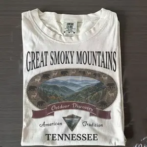 Vintage Great Smoky Mountains Graphic Tshirt, Retro Comfort Colors Tennessee National Park 90s Nostalgia Unisex Shirt