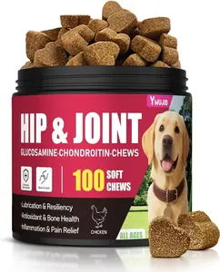Advanced Dog Hip and Joint Supplement with Glucosamine, Chondroitin, Omega 3, MSM, and Green Lipped Mussel, 30 Pork Flavored Chews for Small and Medium Dog Breeds