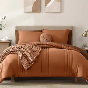 King Size Comforter - 7 a Bag King, Burnt Orange Sets with Comforter, Seasons Down Alternative Comforter with, Pillowcases  Shams
