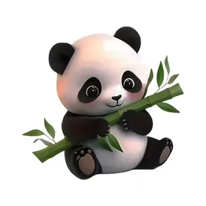 Cute Panda Bamboo Flat 2D Sticker, Car Decorative Sticker, Vinyl Decal for Cars Trucks Windows Laptops Walls Motorcycles Refrigerators, Scratch-Resistant