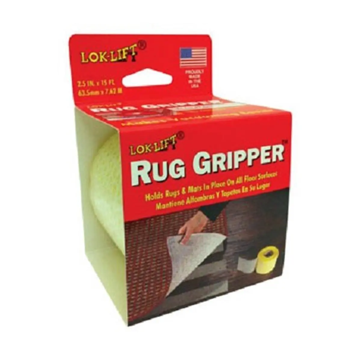 Optimum Technologies 2515RG Rug Gripper, 2.5 in. x 15 ft. Self Adhesive Tape for Floor Rugs, Functional Grip Holds Securely