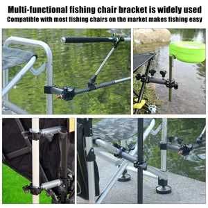 Multi functional fishing chair bracket - including round tube - can be used for umbrella frame, fishing rod support frame, bait tray bracket, camping car umbrella frame, etc. Fishing umbrella bracket fixing clip camping car umbrella frame connector with m
