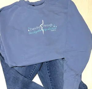 LIghtning Strikes embroidered sweatshirt, comfort colors lightweight crewneck, showgirl, trending music crewneck, dancing through the lightning
