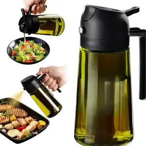 BUY 1 GET 1 FREE! Olive Oil Dispenser for Kitchen Oil Sprayer - 2 in 1 Multi-Color with Food-Grade Oil Bottle for Air Fryer, Frying, Salad, BBQ