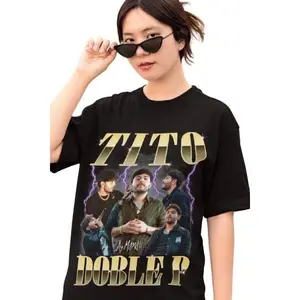Tito Doble P Fan Gift Unisex Lettering T-Shirt - Trendy Fashion Statement Cotton Fit