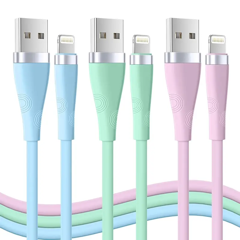 APFEN 3-Pieces 6FT USB to Lightning Charging Cables, Charger for iPhone, 2.4A Output, Pure Copper, Smart Chip Safety, Overcharge Protection, Battery Protection, Compatible with iPhone 14/13/12/11 Pro Max/XR
