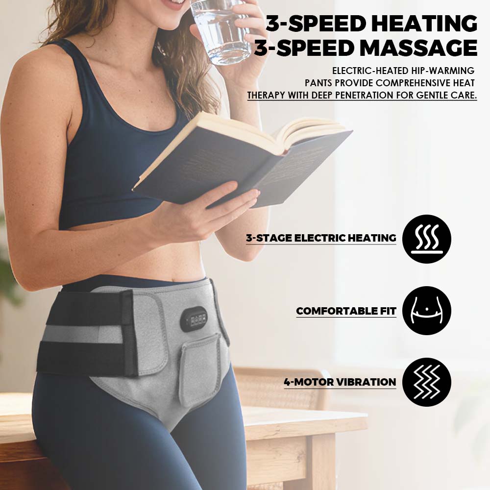 Red Light Therapy & Massage Underwear with 2 Extender Straps 162 660nm LEDs 4-Motor Massage 3 Heat Levels for Hip Pain Relief Recovery