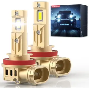 Upgraded H11/H9/H8 Bulb 60000H Lifespan 8X Ultra-Brightness 46000LM 1:1 Halogen Mini Size 6000K White IP68 Aerospace Aluminum Connectors Fast Plug 2-Pack