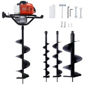 ELECWISH 2.7HP Gas-Powered Post Hole Digger with 4 Drill Bits