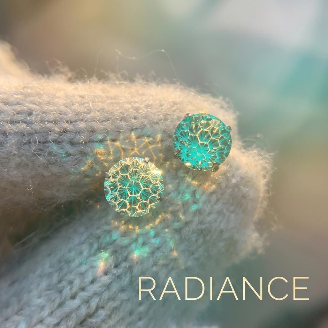 Sterling Silver Flat Back Gemstone Stud Earrings, 8mm Round Teal Blue CZ Disc Studs, Hypoallergenic 4-Prong Basket Setting, Aquamarine-Tone Earring Back Jewelry for Sensitive Ears (Gift for Cartilage Tragus Helix), Flat Back Earrings