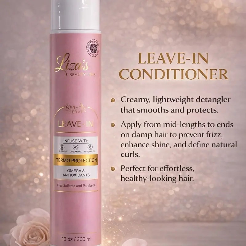 Liza's Beauty Line Collagen Therapy Leave-in 10 oz Infused with Collagen Argan Oil Keratin for Hair & Body Freshening Long-lasting Fragrance