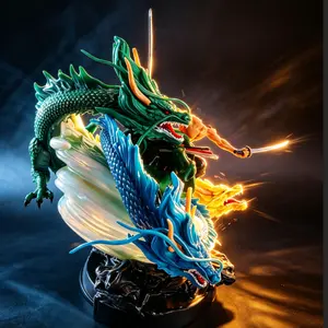 DBZ inspired warrior and dragon statue, 8.7-inch animation collection with a stable base, ideal gift for animation lovers in festivals and celebrations, suitable for collection and giving.