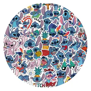 Disney Officially Licensed Lilo & Stitch Cute Cartoon Stitch Vinyl Stickers 50pcs Waterproof Decorative Decals for Kids Party Favors Multipurpose Use