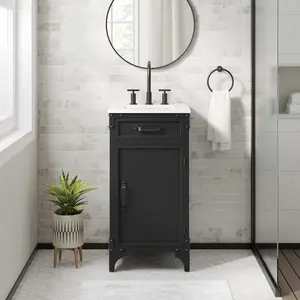 Modway Steamforge 18" Bathroom Vanity in White black
