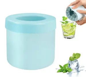 Cylinder Silicone Ice Cube Mold, New 3D Ice Cubes Maker, Decompress Ice Lattice, Press-Type Easy-Release Ice Cup