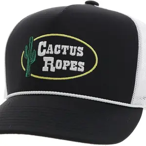 HOOEY "CR106" CACTUS ROPES HAT BLACK/WHITE W/STITCHING