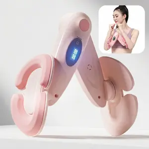 Pelvic Floor Muscle Trainer with  Counter,  Home Fitness Equipment for Women, 360° Adjustable Design with LED Display, 20LB Resistance, Portable Training Tool in Pink and Purple