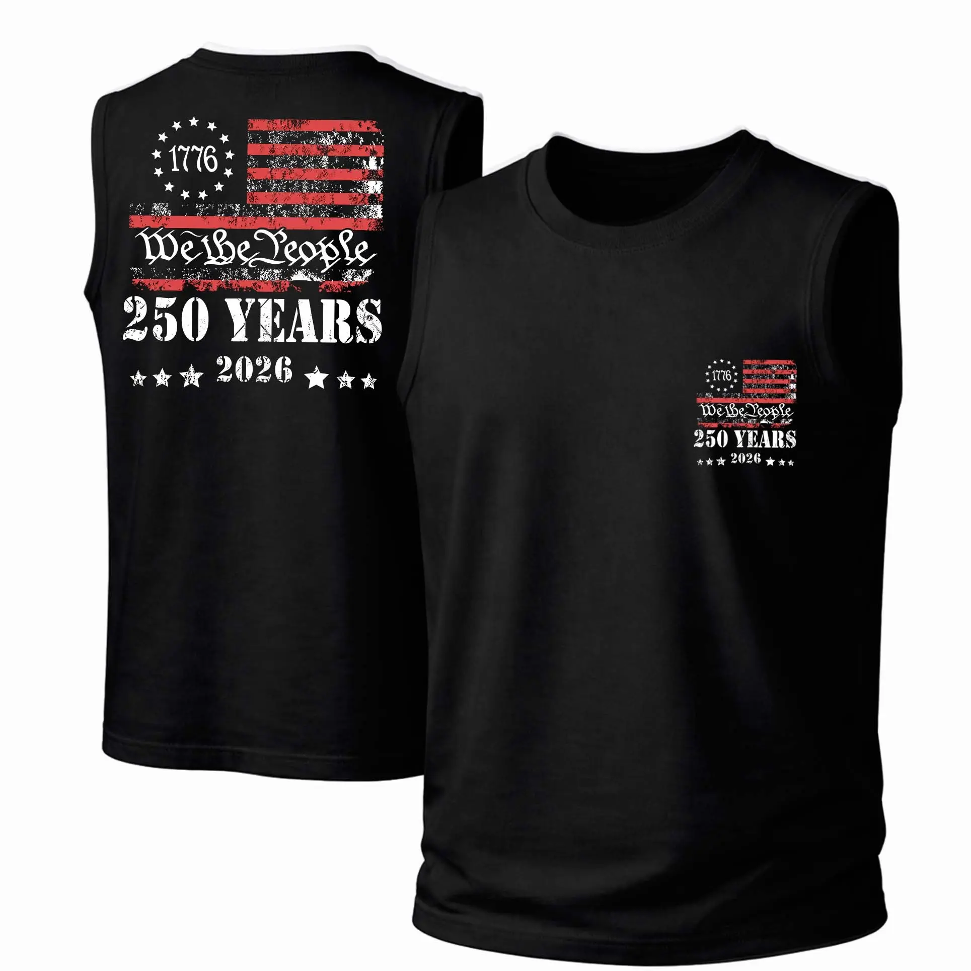 Men's Cotton Sleeveless Tank Top -“Freedom Flag”— Punk Printed Style. This Is A Casual Item Suitable For Both Men And Women, Especially Perfect For Spring And Summer; The Cool Print And Classic Crew Neck Cut