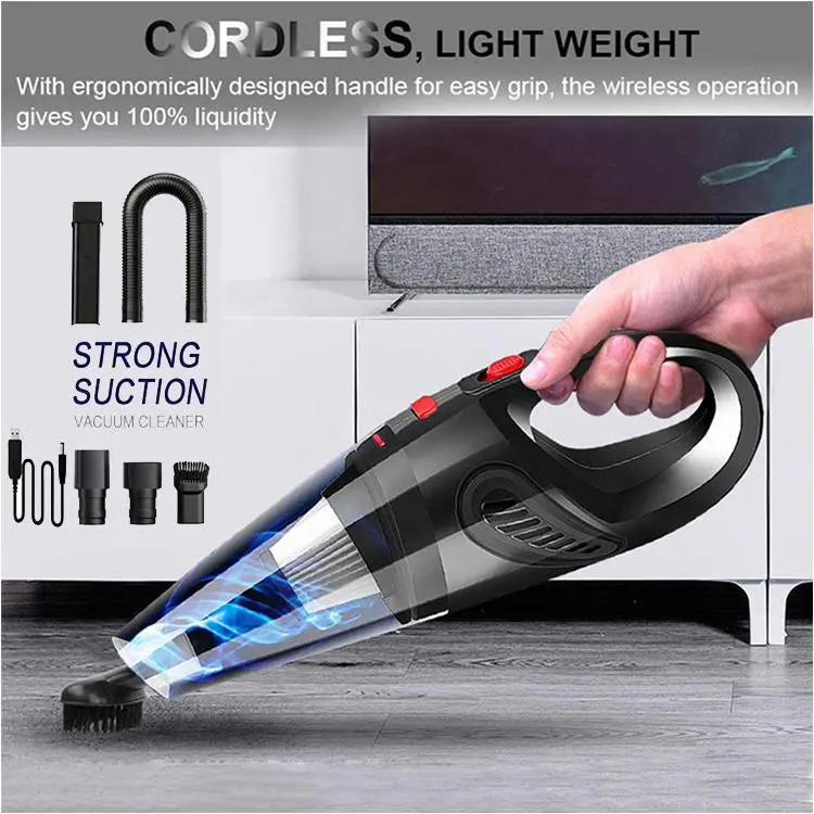 Handheld Wireless Vacuum Cleaner 5000Pa Suction Power Fast Charging 2000mAh Battery Car & Furniture Cleaning Cordless Lightweight Gift
