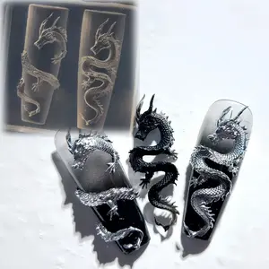Professional Nail Art Silicone Mold, Dragon Head Design, Transparent DIY Nail Decoration Tool, Perfect for Professional & Home Use