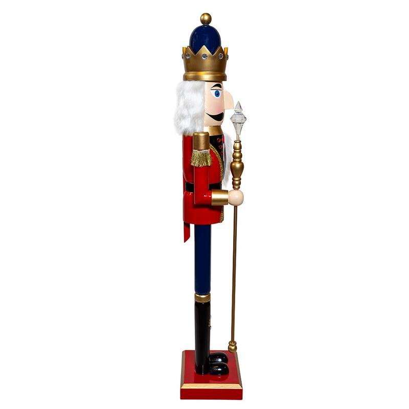 Kurt Adler 36-Inch Wooden Red and Blue King Nutcracker