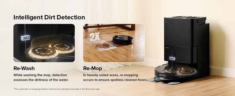 Roborock Qrevo Slim Robot Vacuum and Mop Combo, Advanced Obstacle Recognition, FlexiArm Side Brush & Mop, Auto Mop Washing & Drying, Self-Emptying