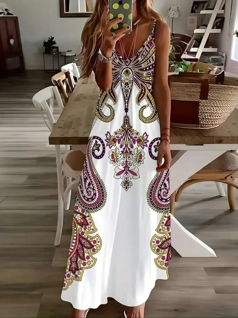 Women's Elegant Chic Formal & Casual Light Long Dress, V-Neck Ruffled  Tiered Layered A-Line, Lined, Fitted Style
