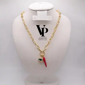 Valmaur Products Italian Red Horn Lucky Necklace Luxury Jewelry High Quality for Women