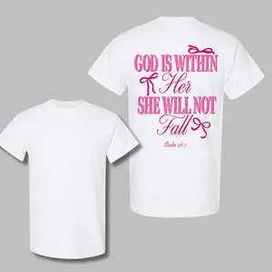 God Is Within Her She Will Not Fall T-Shirt, Christian t shirts, Vintage I Love Jesus Shirt, Menswear Top Underwear Tshirt Cotton Polyester Top Menswear