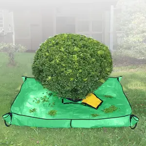 Landscape Tarp for Trimming, 76" x 78" Landscape Pruning Tarp with Elastic Hole, Garden Tree Bush Trimming  for Father's Day, Four Corners with Metal Buckles to Fix to Stand Up
