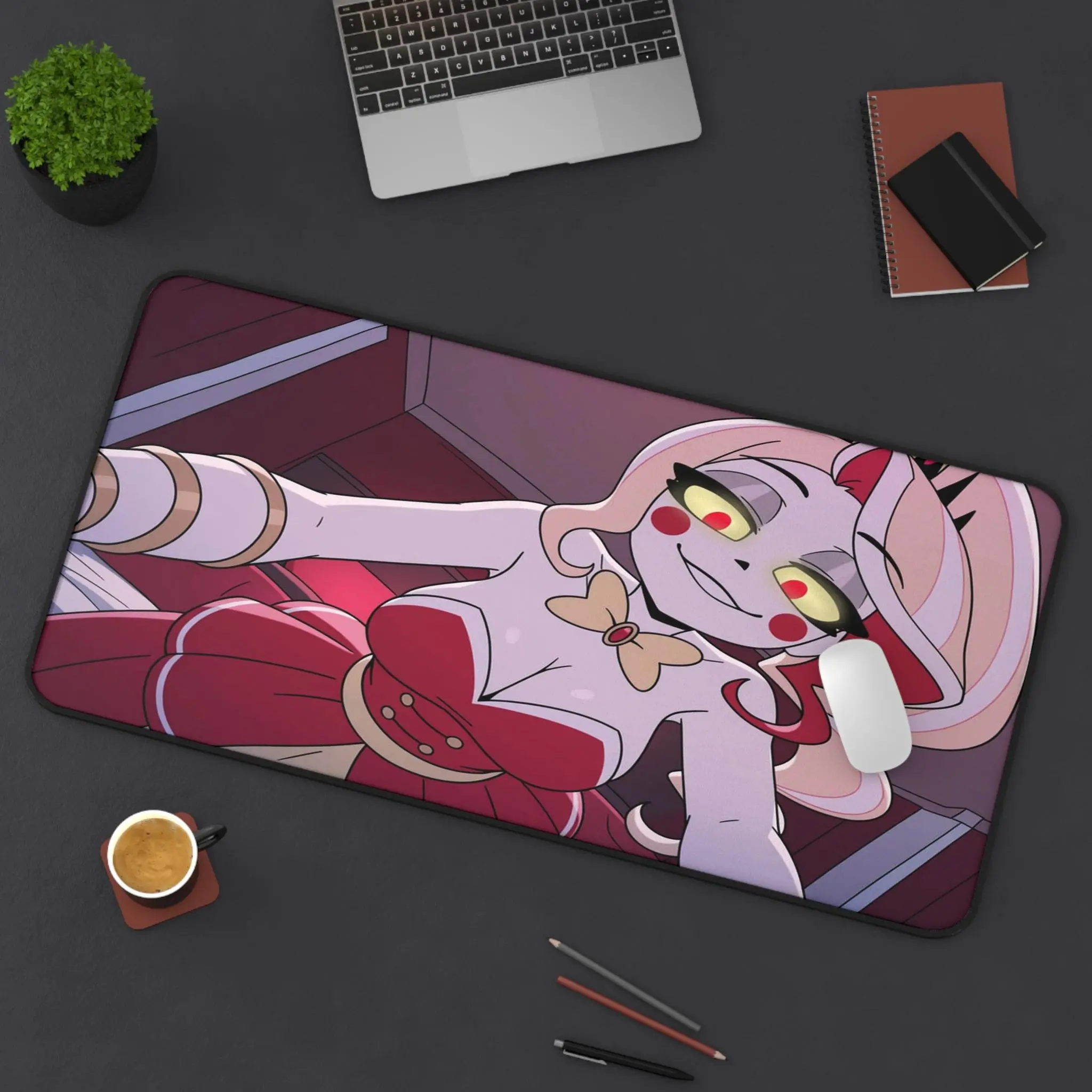 Yeah Im In Heat Loona Helluva Boss Mouse Pad – Anime Wolf Girl Gaming Desk Mat, Non-Slip Rubber Base
