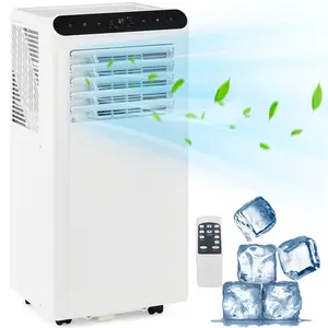 8,000 BTU Portable Air Conditioner, 3-in-1 AC Unit with Fan & Dehumidifier, Cools Up to 350 Sq.ft, Remote Control, 24H Timer, Auto Swing, Quiet Portable AC for Bedroom/Living Room/Office, White