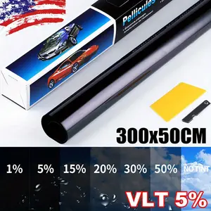 [1pc Black Window Film] 1pc Black Car Window Film | Heat Insulation, UV Block, High Definition, Daily Driving Privacy Protection | 19.69 inch× 118inch uncut roll window tint film