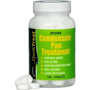 QwikTreat Condensate Pan  Tablets, AC Drip Pan Tablets Air Conditioner Drain Line Cleaner, Control Odors, Overflow and Water , 100 Tablets