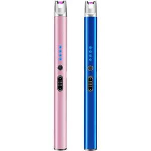 🔥 2-Pack USB Rechargeable Plasma Arc Lighters| Windproof Flameless Long Lighter for BBQ/Camping (Pink+Blue)🔥