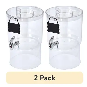 (2 pack) Buddeez 2.0 Gallon Party Top Beverage Dispenser, Clear