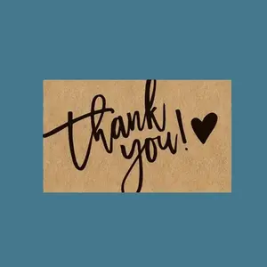 Thank You Gift Card, 50pcs/pack Kraft Paper Thank You Card, Classical Style Gift Card, Blank Back Card for Gift Wrapping, Versatile, Visual Appeal