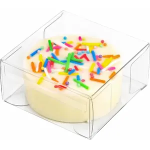 50 count Individual Clear  Coverd Oreos Cookie Boxes,2.36" x 2.36" x 1.18" Individual Macaron Box Mooncake Packaging for Wedding Easter Halloween Christmas Party