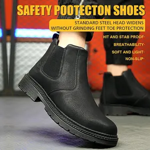 Unisex Electrician Work Shoes Safety Smash-Proof Puncture-Proof Breathable Chef Shoe Waterproof Anti-Slip Durable Outdoor Splash-Proof