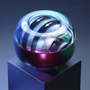 Athspo Self-Starting Arm Strength Training Ball, Metal Grip Exerciser with Color Changing Light, Stress Relief Equipment