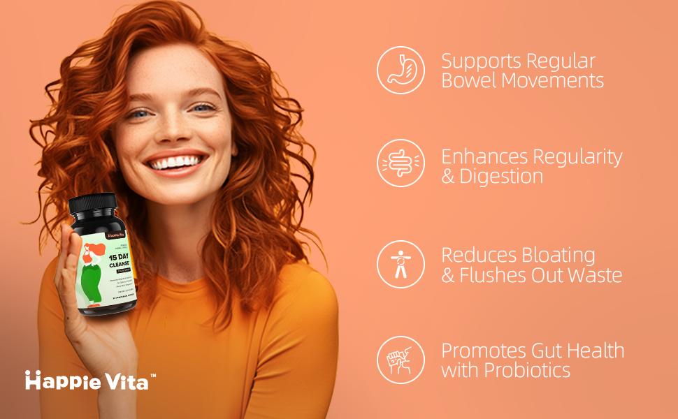 HappieVita 15 Day Cleanse - Gut and Colon Support - 30 capsules