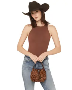 Justin Women's Leopard Print Mini Bucket Crossbody Bag - 2611211881