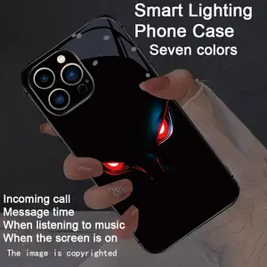 Dark Hero Eyes Colorful Smart Voice Control Luminous Phone Case for iPhone 16-12. Features intelligent voice control, luminous technology, dazzling drop protection, a luminous, colorful design, and shockproof protection.