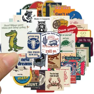 50pcs Retro American Inspirational Stickers, Motivational Waterproof Vinyl Stickers for Water Bottle, Hydroflask, Laptop, Computer, Sticker Packs