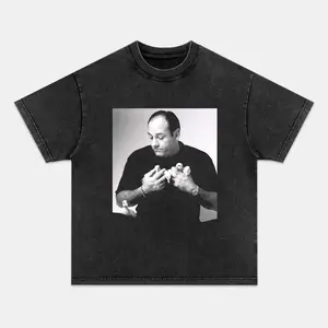 TONY SOPRANO Printed Design Unisex Vintage Crew Neck Regular Fit Cotton Fabric Casual Comfort Breathable Short Sleeve Funny T-shirts Fashion Men&Women's Top for Daily Wear